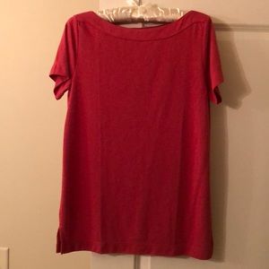 Ann Taylor Loft Coral Boatneck Tee